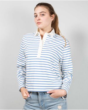 Bluza din bumbac cu nasturi la baza gatului N241454010