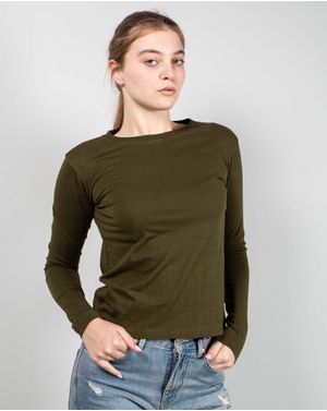 Bluza uni din bumbac cu maneca lunga N241454011