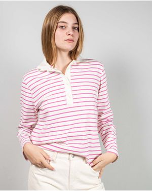 Bluza casual din bumbac cu guler N241454008