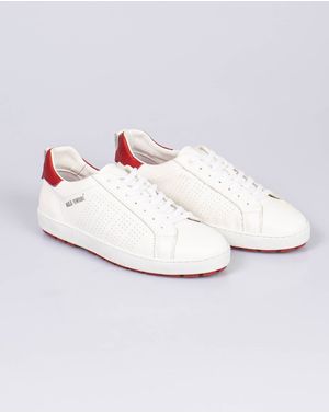 Pantofi casual din piele naturala cu model perforat pentru barbati 25JLL01033