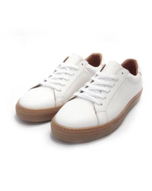 Pantofi sport din piele naturala cu talpa in contrast pentru barbati 25JLL01028