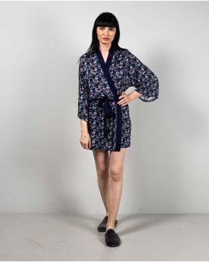 Halat subtire cu maneci trei sferturi si imprimeu 24MAB07051