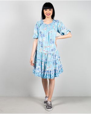 Rochie din vascoza cu imprimeu floral 25TEK05140