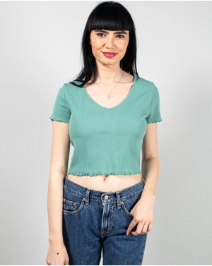 Tricou crop din bumbac 25TEK04011