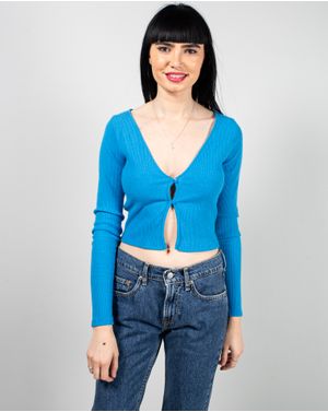 Pulover crop cu decolteu 25TEK04019