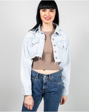 Jacheta crop din denim cu nasturi 25TEK04126