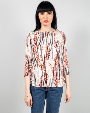 Bluza din bumbac cu maneca trei sferturi N240618005