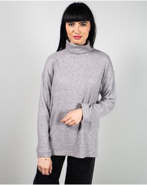 Pulover tricotat fin cu guler inalt 25TEK05138