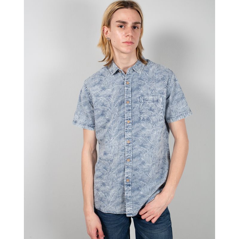 Camasa-Funky-Buddha-cu-maneca-scurta-si-imprimeu-25ALX03023