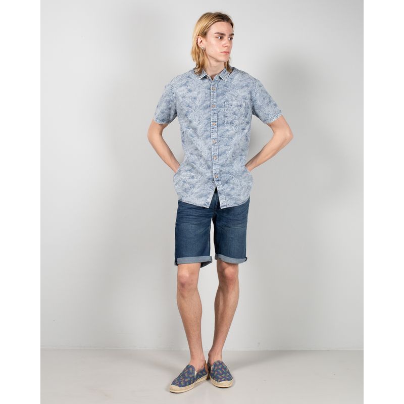 Camasa-Funky-Buddha-cu-maneca-scurta-si-imprimeu-25ALX03023