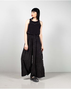 Pantaloni largi Koala Bay cu nasturi laterali 25TFT02225