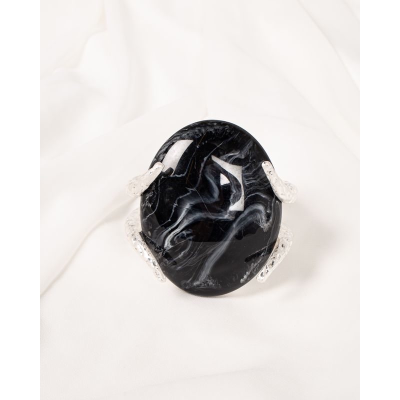 Bratara-argintie-glamour-cu-piatra-neagra