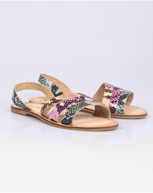 Sandale Koala Bay cu talpa joasa si animal print 25TFT01110