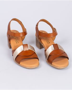 Sandale Marila din piele naturala cu toc gros 25HAT01090