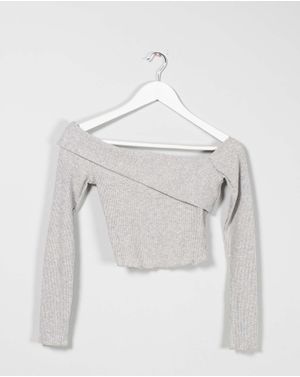 Bluza din tricot fin cu un umar gol 25TEK01109