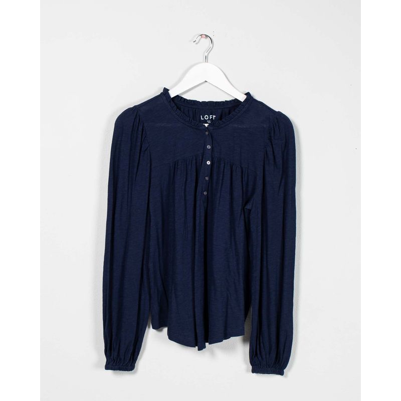Bluza-uni-din-bumbac-cu-nasturi-la-baza-gatului-N241647001