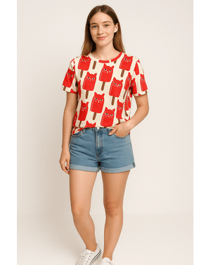 Tricou din bumbac cu imprimeu N241647009