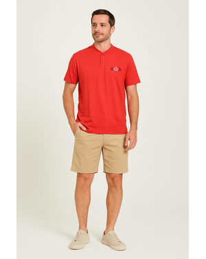 Tricou cu maneca scurta si nasturi la baza gatului N241504018