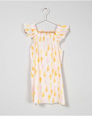 Rochie din bumbac cu bretele si imprimeu N241322002