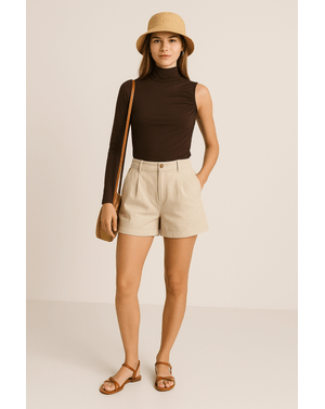 Bluza uni cu guler mic 25TEK01005