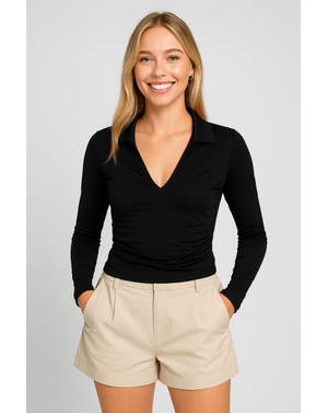 Bluza cu maneca lunga si decolteu 25TEK01034