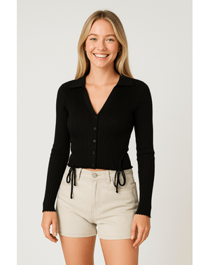 Bluza cu maneca lunga si fermoar metalic 25TEK01038