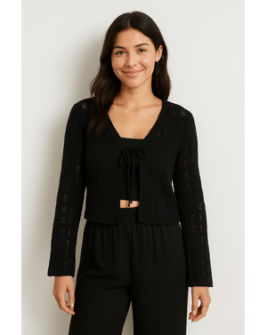 Cardigan din bumbac tricotat 25MKF02287