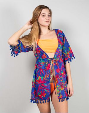 Blazer din bumbac cu ciucuri N241679002
