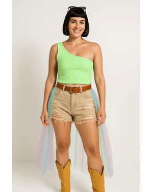 Top verde lime one shoulder – pentru ținute care cer aplauze 24SDP01076