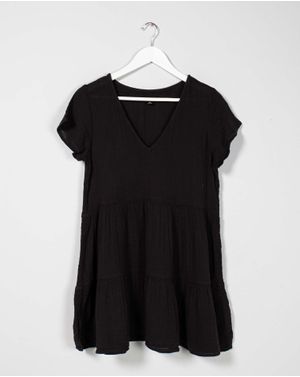 Rochie clos din bumbac cu maneca scurta N241402003