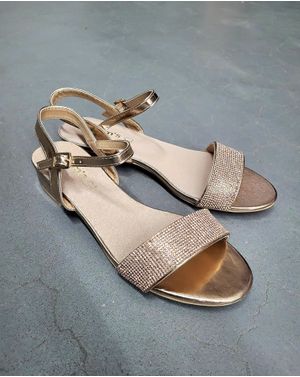 Sandale aurii cu barete și strasuri – Adam’s Shoes 25HAT12007