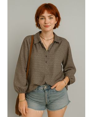 Bluză cu imprimeu boho din 100% vâscoză – lejeră și elegantă N241529001