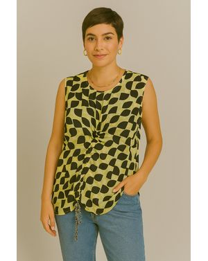 Bluza fara maneci cu imprimeu geometric N241528008