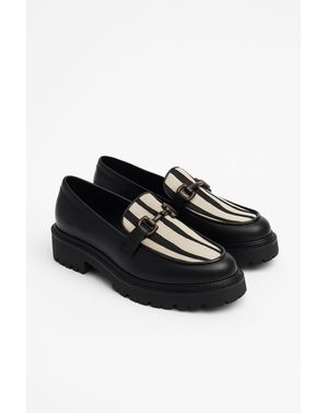 Loafers din piele întoarsă cu detaliu animal print 25ANT01108