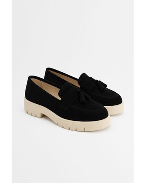Loafers din piele întoarsă cu talpă groasă contrastantă 25ANT01107