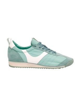 Sneakers verzi retro din piele ecologică cu detalii albe