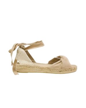 Sandale espadrile nude cu fundă și legături – Naturalețe și rafinament în stil boho 25CHL10004