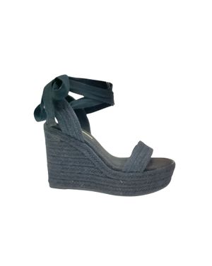 Sandale cu platformă împletită și barete din material textil 25CHL11002
