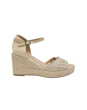 Sandale wedge din piele ecologică cu textură împletită 25CHL11010
