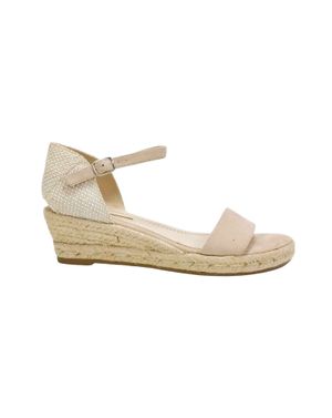 Sandale cu platformă joasă din piele ecologică și material textil 25CHL11012
