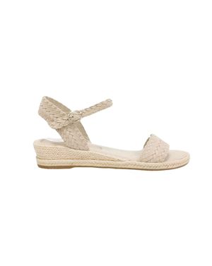 Sandale joase wedge din piele ecologică cu aspect împletit 25CHL11014