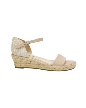 Sandale cu platformă joasă din piele ecologică și material textil 25CHL11012