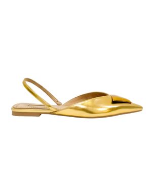 Pantofi slingback aurii din piele ecologică – Glam strălucitor cu confort la purtător 25CHL02005