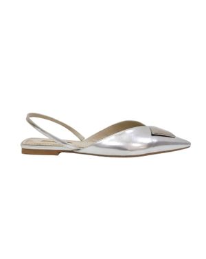 Pantofi slingback argintii din piele ecologică – Eleganță modernă la nivel de sol 25CHL02006