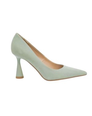 Pantofi stiletto verde deschis din piele ecologică