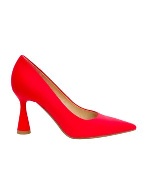 Pantofi stiletto roșii din piele ecologică cu toc subțire evazat