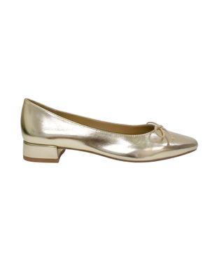 Balerini aurii cu toc jos și fundiță – Strălucire delicată pentru un look elegant 25CHL03003