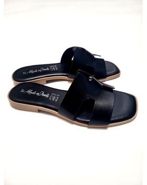 Sandale din piele naturală cu design minimalist și vârf pătrat 25AIM02010