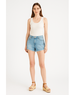 Pantaloni scurti din bumbac cu buzunare pentru femei 23KOS26001