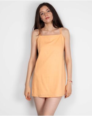 Rochie scurta din bumbac cu bretele reglabile 24YEL66017